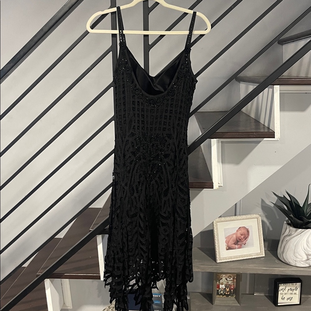 Sue Wong Beaded‎ Sequin Black Cocktail Dress Size 8 V Neck Vintage Fairycore - Picture 6 of 8